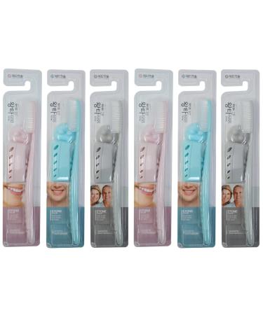 Wangta Soft Toothbrush 6 Pack (Stone White) Best Manual Toothbrush for Maximum Efficient Cleaning and Sensitive Gums and Teeth