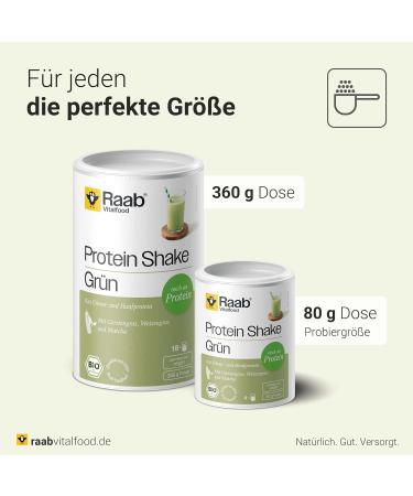 Raab Vitalfood BIO Protein Shake vert 80 g (1) - Buy Online on GoSupps.com