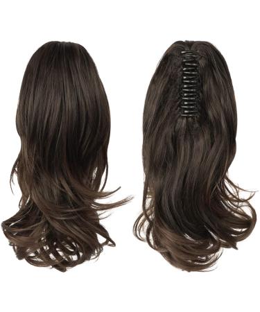 Sofeiyan 13 Long Curly Ponytail Extension | Claw Clip-in Synthetic Hairpiece for Women - Black/Medium Chestnut Brown Mix - Buy Online on GoSupps.com