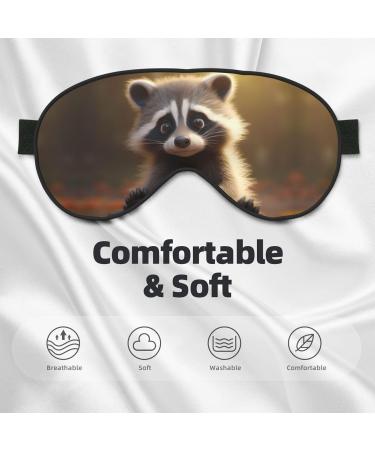 BREAUX Raccoon Print Eye Mask | Double Sided Blackout Sleep Mask for Ultimate Comfort | Unisex Sleep Aid - Buy Online on GoSupps.com