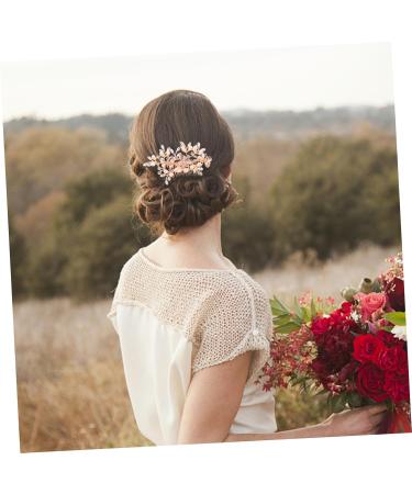 Angoily Prom Hair Accessories Crystal Hair Charms Bridal Hair Comb Wedding Hair Accessories Pearl Hair Accessories Crystal Hair Comb Tiara Rose Gold European and American Bridesmaid - Buy Online on GoSupps.com