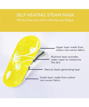 OPTICALINEA Chamomile Steam Eye Mask - 20 Pack | Self-Heating Disposable Eye Compress for Dry Eyes, Puffy Eyes, Headache Relief - Buy Online on GoSupps.com
