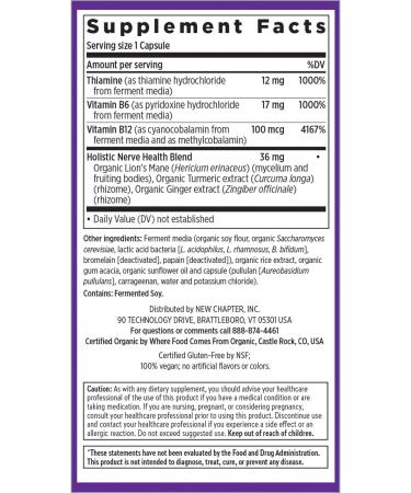 New Chapter Nerve Health Supplement - 3-in-1 Support with Vitamin B1, B6, B12 - 30ct - Buy Online on GoSupps.com