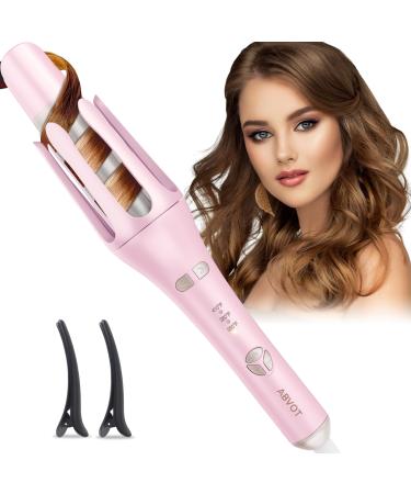 Curling Iron for Long Hair - Ceramic Barrel 100 Million Negative Ions Dual Voltage Automatic Rotating Fast Heat Up - Anti Scald Curling Wand for All Hair Types by ABVOT