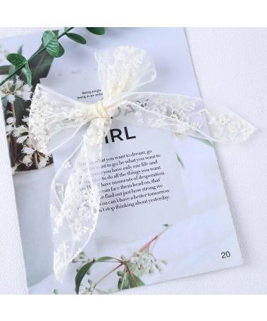 Xmsrn Vintage Large Bow Lace Hair Clip Barrette Bow White Lace Hair Barrette French Bow Mesh Head Clip Barrette Hair Accessories for Women and Girls (White) - Buy Online on GoSupps.com