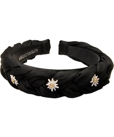 Alpenfl stern Costume Headband Linen Braided Look & Rhinestone Edelweiss Greta Women's Hair Accessories Non-Slip Headband Braided for Dirndl (Black) ADV145 - Buy Online on GoSupps.com