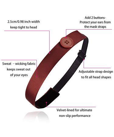 10-Piece Button Headbands - Non-Slip Elastic Ear Protection Holder for Women | Lively Color Head Wrap for Yoga and Sports - Buy Online on GoSupps.com
