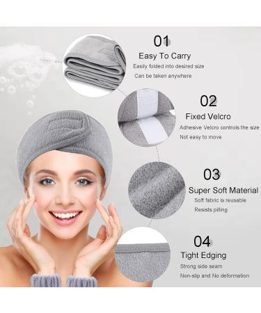 KEYRI 6 Pieces Spa Headband Wrist Washband Set Makeup Headbands for Women Facial Headband Soft Stretch Magic Sticker Skincare Headband for Face Washing Skincare Shower Sports Yoga(Black+Gray) - Buy Online on GoSupps.com