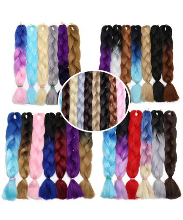 Sego Ombre Jumbo Braid Hair Extensions 24 Inch - 3 Pieces Dark Medium & Light Brown Crochet Twist 300g - Buy Online on GoSupps.com