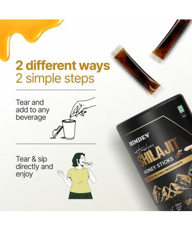 Himdev Shilajit Honey Sticks (40 Pack) with Organic Honey for Natural Energy On-the-Go Vitality Great Taste - Buy Online on GoSupps.com