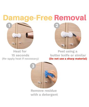 6-Pack Child Proof Cabinet Locks - No Drilling, 3M Adhesive - Baby Proof Safety Locks for Doors, Drawers, Cupboards - Wardrobe, Pantry - Easy Installation - Buy Online on GoSupps.com