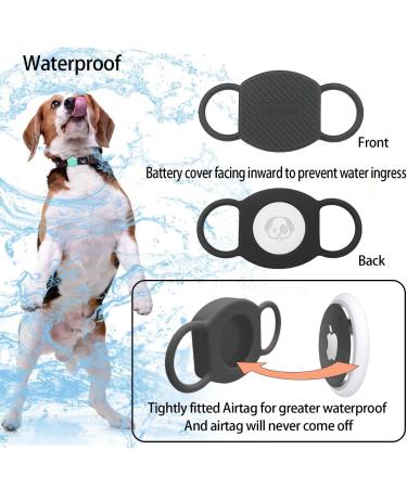 Airtag Dog Collar Keeper - 2 Pack Cat GPS Shell - Anti-Wing Pet Tracker Compatible with Apple Item Finder - Silicone Protective Cover for Backpack Belt Loop - Black/White - Buy Online on GoSupps.com