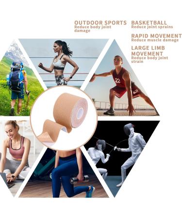 4 Roll Kinesiology Tape 5m Extra Sticky Kinesiology Tape Elastic Muscle Support Tape Waterproof Athletic Physio Muscles Strips Breathable for Exercise Sports & Injury Recovery White Skin - Buy Online on GoSupps.com