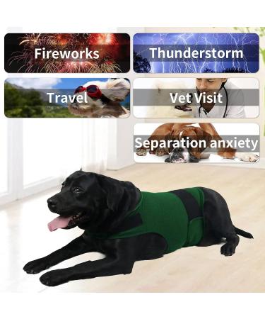 Shop Kittystar XL Breathable Dog Shirt - Calming Coat for Thunderstorms Fear Vest & Jacket in Green | Puppy Anxiety Relief - Buy Online on GoSupps.com