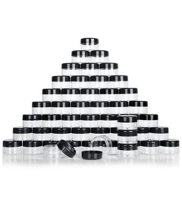ZIQI 100 Pieces Sample Empty Containers 20g Clear Cosmetic Container Jars with Lids Plastic Pot Makeup Jars for Cosmetics Cream Lip Balm Lip Scrub Ointments-Leak Proof