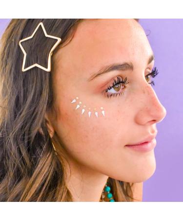 Boho-Inspired Flashy Faces Variety Set - 25 Assorted Premium Waterproof Metallic Gold & Silver Face Flash Tattoos - Buy Online on GoSupps.com