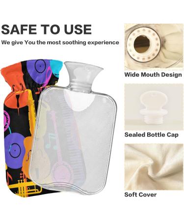 Colorful Jazz Music Hot Water Bottle | 1L Heat Bottle for Pain Relief & Therapy - Naanle - Buy Online on GoSupps.com