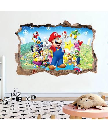 3D Mario Cartoon Wallpaper Wall Decal for Kids Bedroom - Nursery Wall Decoration Sticker - Buy Online on GoSupps.com