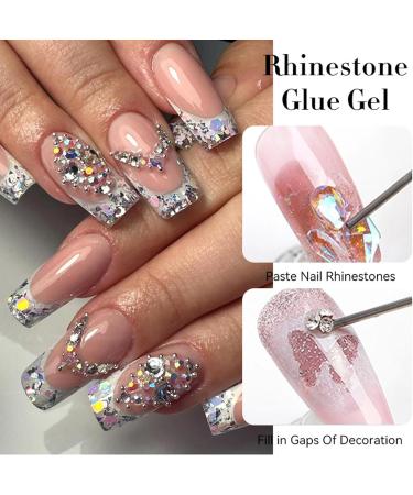 Nail glue rhinestone nail glue | 10ml quick-drying rhinestone glue - Needle tip for nails design accessories charm decoration glue for beginners use - Buy Online on GoSupps.com