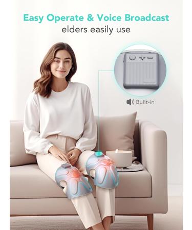 SKG Knee Massager with Heat & Vibration - Cordless Heated Knee Brace for Pain Relief | Portable Joint Pain Relief Gift for Dad | W3 PRO - Buy Online on GoSupps.com