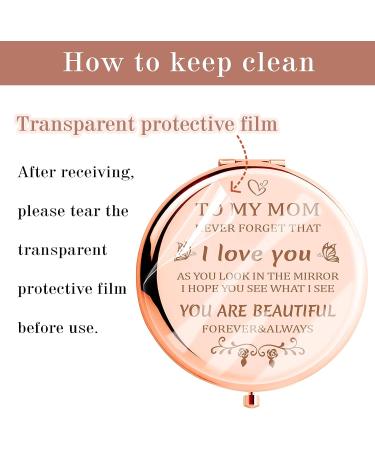Rose Gold Compact Mirror: Unique Gifts for Mom - From Daughter/Son, Mothers Day, Birthday, Christmas, Valentines, Anniversary - I Love You Mom - Buy Online on GoSupps.com