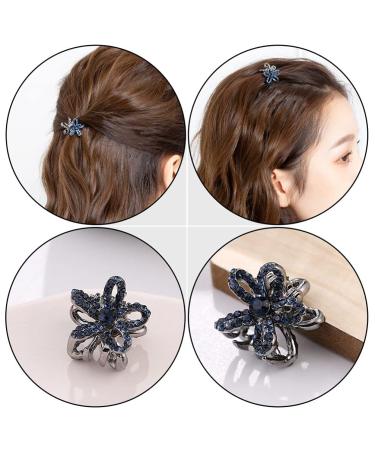 MILISTEN Mini Rhinestone Hair Claw Clips for Women Girls - 2pcs Flower Shape Non-Slip Jaw Clips - Buy Online on GoSupps.com