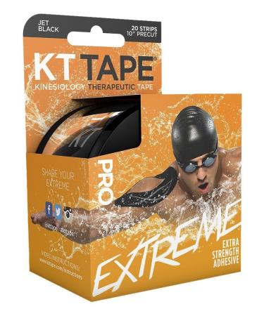 Kt Tape Extreme Extra Strength Adhesive Jet Black 20 Strips (Pack of 2)