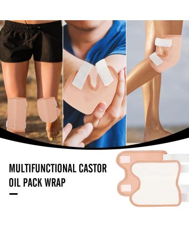 Organic Castor Oil Packs for Pain Relief | 2 Reusable Adjustable Packs for Knees Legs & Arms | Khaki - Sleep Aid & Comfort - Buy Online on GoSupps.com