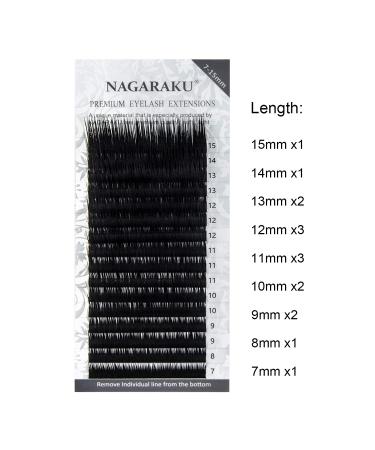 NAGARAKU Individual Eyelash Extensions - 0.07 L Curl, 7-15mm Mix Tray, Classic Faux Mink - Buy Online on GoSupps.com