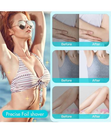 PolyPower 2-in-1 Electric Bikini Trimmer for Women - Portable Ladies Shaver | Waterproof Wet/Dry Trimmer with 2 Heads (Blue) - Buy Online on GoSupps.com