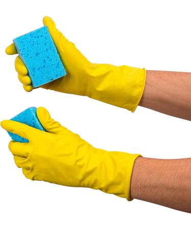 SteadMax Yellow Cleaning Dish Gloves Set - 3 Pairs Large Kitchen Latex Gloves - Buy Online on GoSupps.com
