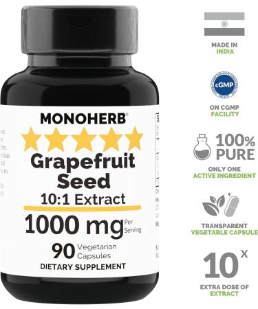 MONOHERB Grapefruit Seed Extract 1000 mg - 90 Vegetarian Capsules - Buy Online on GoSupps.com