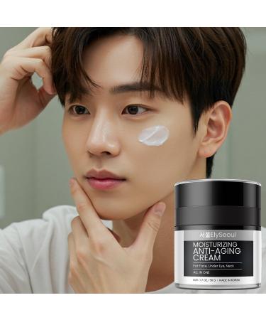 Korean 6 in 1 Face Cream for Men: Anti-Aging Skin Care Facial Moisturizer for Wrinkles Under Eye Bags Dark Circles Puffiness & Firming with Retinol Collagen Peptides Caffeine & Hyaluronic Acid 1.7 oz 6-in-1 Men - Buy Online on GoSupps.com
