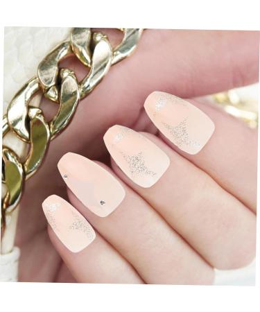 Mikinona 1 Set Nail Patch Manicure Supply French Decor Nail Embellishments Fake Nail Tips Nails Decoration Salon Diy Nail Decor Nail Salon Supplies Plastic X4 Nail Piece Pink Full Coverage - Buy Online on GoSupps.com