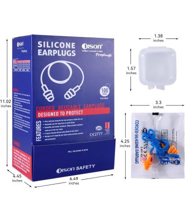 Dison 100 Pairs Silicone Ear Plugs - 32dB Reusable Noise Reduction Earplugs for Shooting Work & Travel - Premium Hearing Protection - Buy Online on GoSupps.com