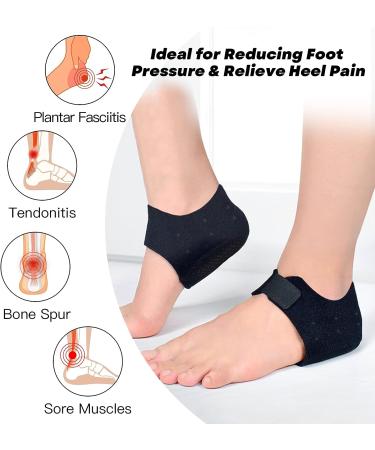 Adjustable Heel Cushions for Cracked Heels & Plantar Fasciitis Relief Breathable Inserts for Men & Women (L 10-13/M 8.5-13) Black - Buy Online on GoSupps.com