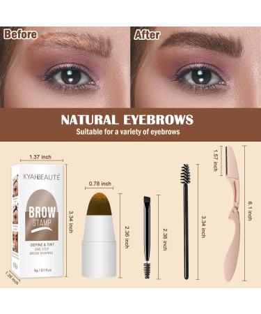 Eyebrow Stamp Stencil Kit - 10 Reusable Stencils, 2 Brushes, Waterproof Makeup (Blonde) - Buy Online on GoSupps.com
