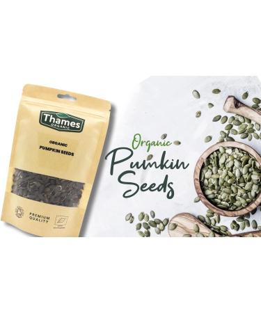 Thames Organic 500g: Raw Vegan Non-GMO Certified Organic Pumpkin Seeds - Nutritious Snack for Baking and Sprinkling - Buy Online on GoSupps.com