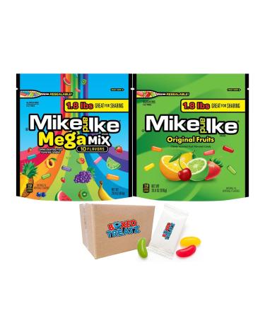 Mike & Ike - Original 816g + Mega Mix 816g - 5 Flavour Original 10 Flavours Mega Mix - Great For Sharing Boxed Treatz