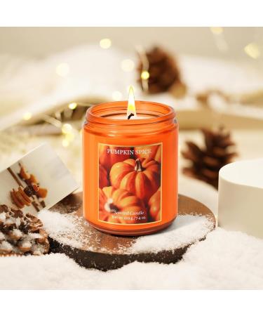 LASENTEUR Pumpkin Spice Candle Scented Candle Natural Soy Wax Candle Glass Ja r Candle Gifts for Halloween Autumn Candle Fall Candle Candle Gifts for Halloween Decoration Pumpkin Pie - Buy Online on GoSupps.com