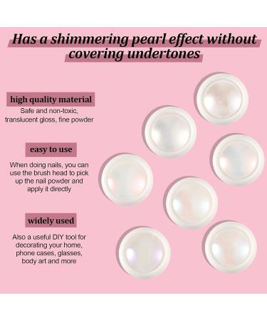 FRIUSATE 14 Boxes White Chrome Nail Powder - Glazed Donut Pearlescent Mirror Effect Glitter for DIY Nail Art - 7 Styles Available - Buy Online on GoSupps.com