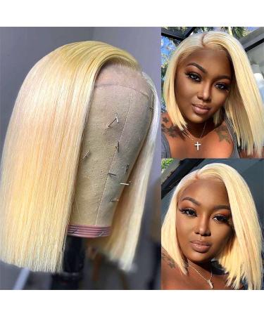 Blonde HD Lace Front Bob Wig 8 Inch | Natural Hairline | Brazilian Virgin Human Hair | Lovigs - Buy Online on GoSupps.com