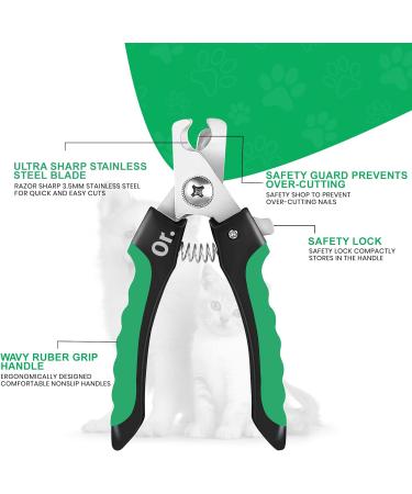 Pet Nail Clippers & Trimmers | Stainless Steel with Safety Guard | For Dogs, Cats, Rabbits, Guinea Pigs, Birds | Small Animal Claw Clippers | 4.7 Green - Buy Online on GoSupps.com