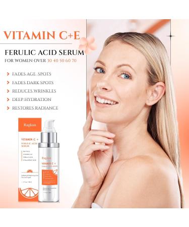Vitamin C 20% Serum with CE Ferulic Acid & Hyaluronic Acid - Anti-Aging Dark Spot Remover & Hydrating Face Serum - 1 Fl Oz - Buy Online on GoSupps.com