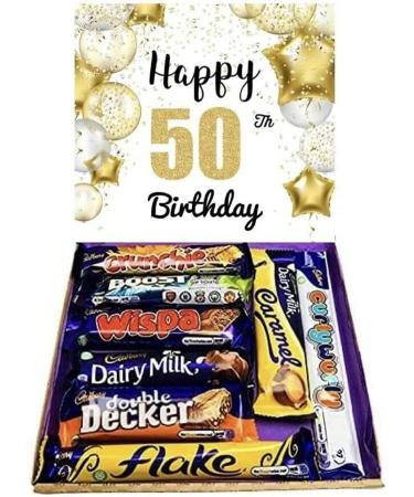 Cadburys Happy 50th Birthday Chocolate Gift Cadbury s Birthday Chocolates Sweet Box Birthday Great Treat Box - 8 Full Size Bars Chocolates Chocolate 8 Piece Set - Buy Online on GoSupps.com