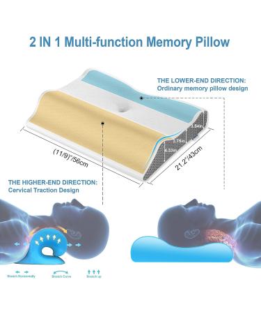 Elviros Memory Foam Neck Pillow for Sleeping - Orthopedic Support for Pain Relief - CertiPUR-US - White - Buy Online on GoSupps.com