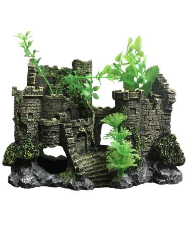 Slocme aquarium decoration medieval Harz castle aquarium landscape ornament castle shelter for aquariums decorations by Betta Fischversteck