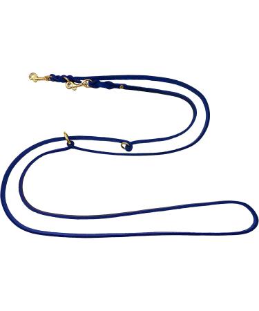 Buy Adjustable Double Lining Fat Leather Dog Leash - 5m x 8mm Navy Blue for Small & Large Dogs | International Shipping Available - Buy Online on GoSupps.com