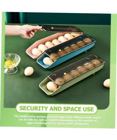 GLEAVI 2pcs Egg Storage Box Refrigerator Egg Drawer Eggs Egg Drawer for Refrigerator Egg Tray Crisper Green 33x9.2cm - Buy Online on GoSupps.com