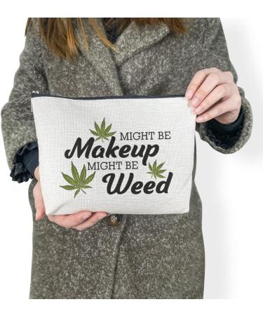 2 Pcs Marijuana Makeup Bag Set - Funny Weed Leaves Travel Zip Pouches - Great Gifts for Friends, Sisters, Colleagues - 10*7.5 Inch - Buy Online on GoSupps.com